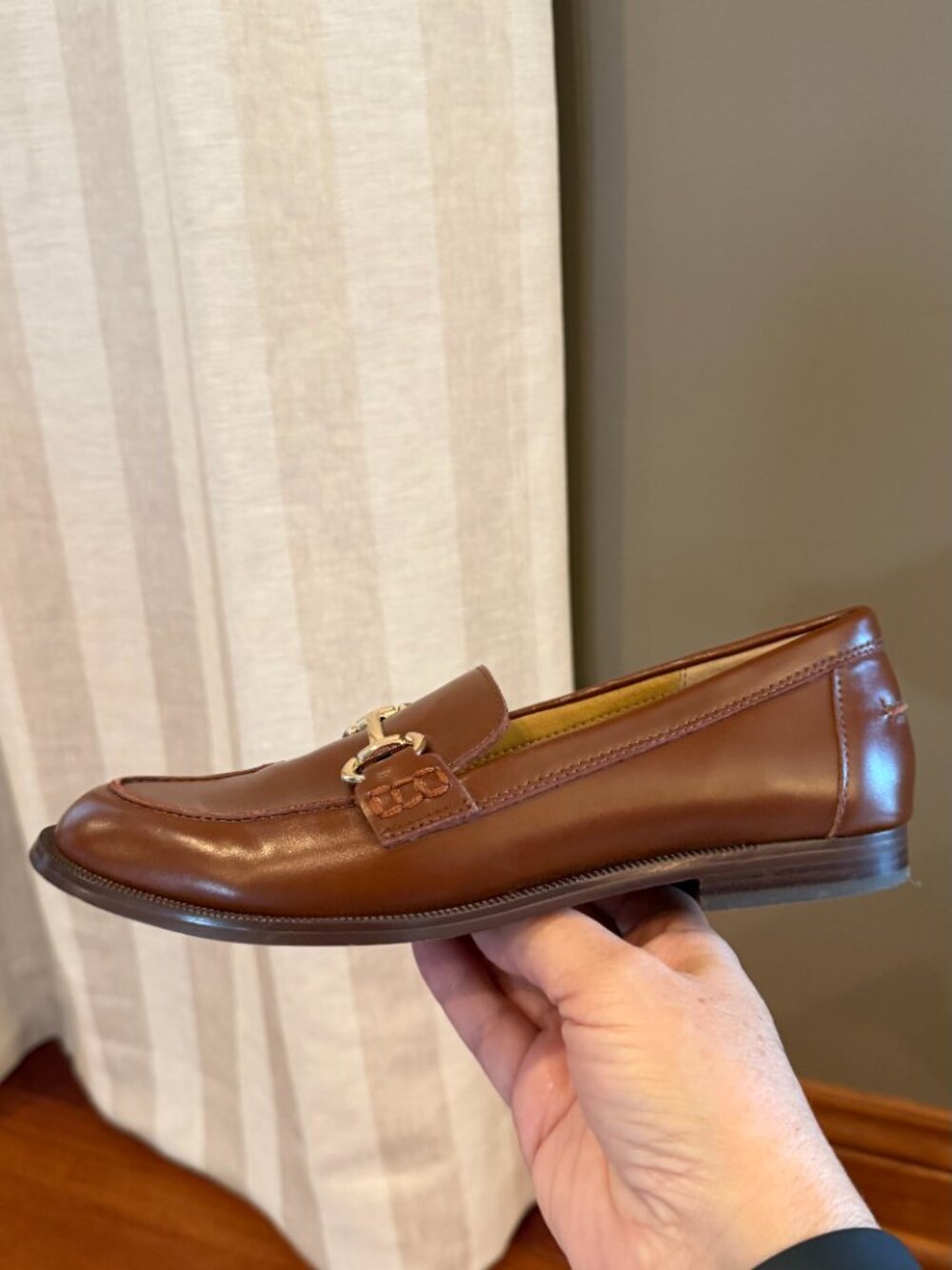 J. Crew Classic Loafers Camel with Gold Bit Academia Old Money, Size 7 - Picture 7 of 11